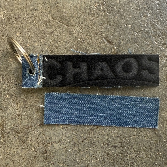 Vivienne Westwood CHAOS Denim Velcro Double Key Chain Collector Item - Picture 1 of 4
